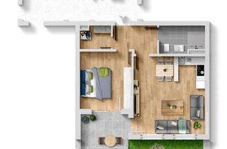 Wohnung kaufen in Altmühlstrasse, 86830 Schwabmünchen, 1,5% "geschenkt": 2 Zimmer EG Neubauwohnung mit Garten in Schwabmünchen: KfW55 Standard, Bezug 07/28