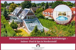 Haus kaufen in 22844 Norderstedt, Architektenhaus im Schiffsdesign – mit Indoor-Pool, Spa und Wintergarten in Norderstedt!