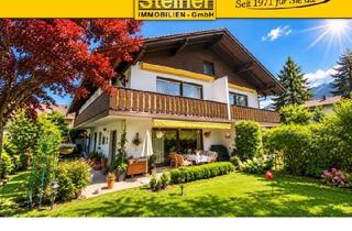 Wohnung kaufen in 82467 Garmisch-Partenkirchen, 2 WOHNUNGEN IM PAKET! EG mit Sonnen-Terrasse + OG mit Eckbalkon + Hobbyraum mit Bad – BERGBLICK !